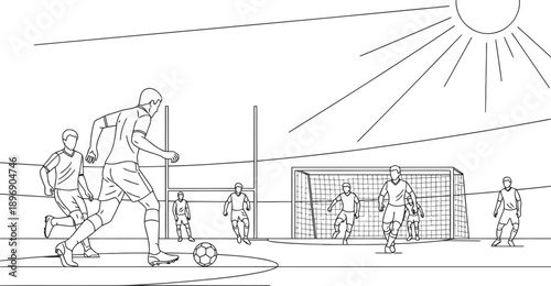 Soccer players in action on the field