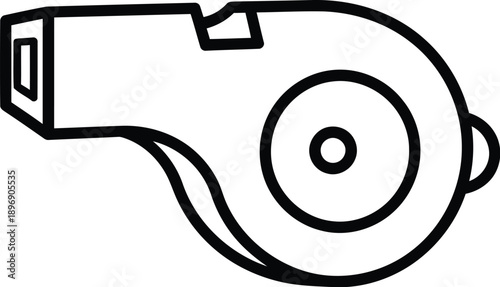 Simple line drawing of a whistle