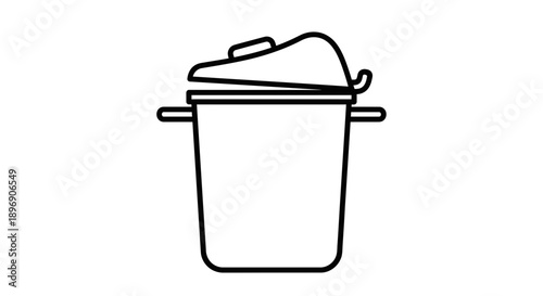 Minimalist outline icon representing a lidded garbage bin used for deletion or trash management functions on digital platforms.