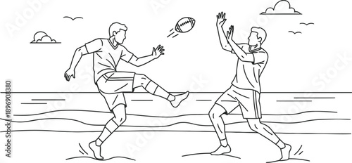 Rugby players in action on the field