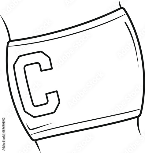 Captain badge with letter c on white background