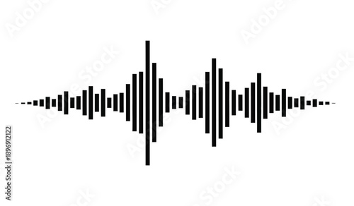 Black sound wave graphic for audio visual representation