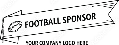 Football sponsor banner template with placeholder for company logo