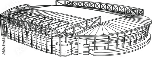Large unfinished stadium under construction