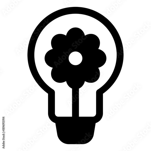 Lightbulb with gear icon for strategy, innovation, and ideas