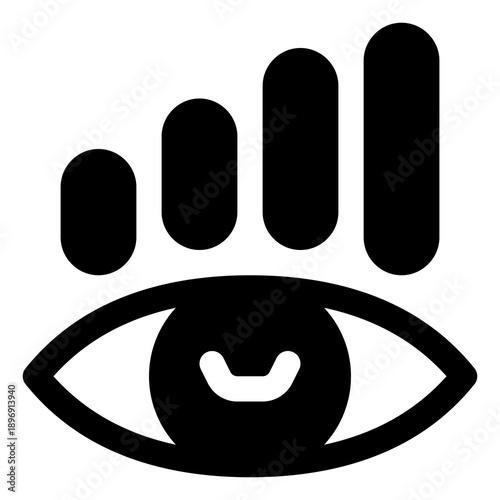 Eye with graph icon for vision, analytics and insight