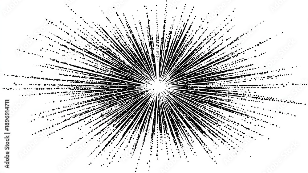 Obraz premium Retro inspired abstract illustration with playful radial bursts and minimalist background.