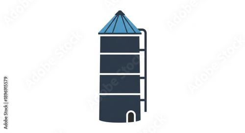 Modern industrial silo for grain storage and agricultural products.