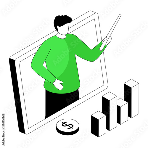 A unique design illustration of business lecture 