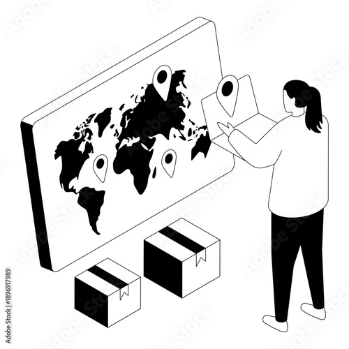 Modern design illustration of parcel tracking 