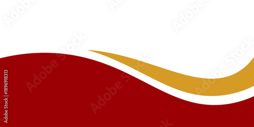 Quadro su tela PrintCurved golden yellow wave and a deeper red wavy border, footer vector illus