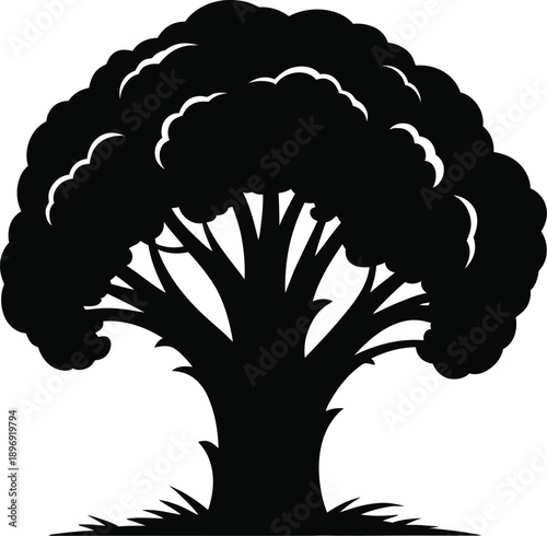 Fluffy Broccoli Tree Silhouette Nature Vegetable Icon