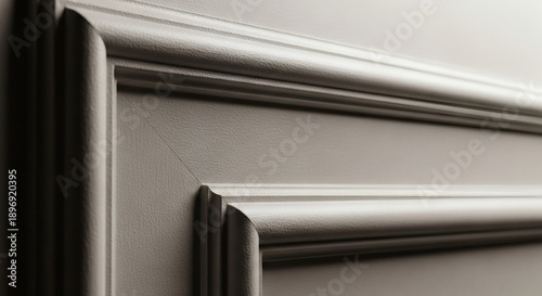 Gray Decorative Moulding on Wall Surface.
