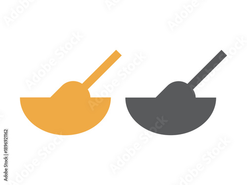 ボウルと泡立て器のアイコンのイラストのセット