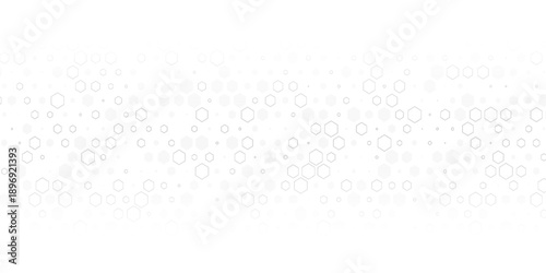 Seamless Pattern with Repeat hexagon grid cells on white background. Black honeycomb on a white background. Isometric geometry. 3D illustration