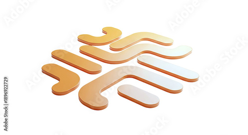 Abstract Orange Geometric Shapes Logo on White Background