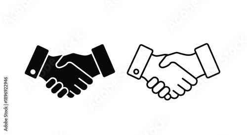 handshake icon vector illustration white backgorund