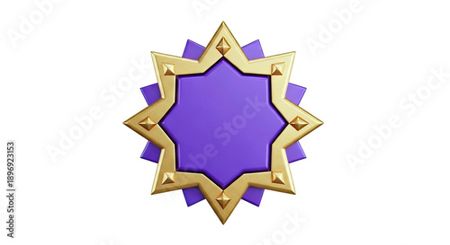 Golden Star Badge with Purple Center