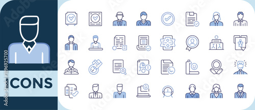 Collection of healthcare and medical icons featuring doctors patients and related symbols