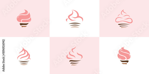 Set of Ice Cream or Food logo design concept, vector design template