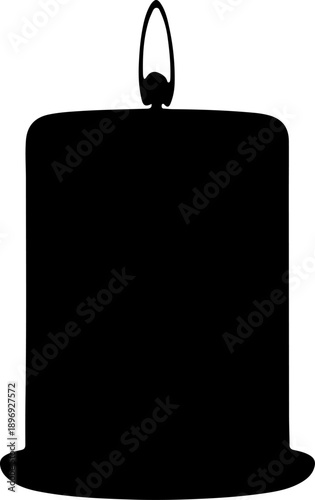 Elegant silhouette of a burning candle, symbolizing warmth, remembrance, and guiding light in the darkness