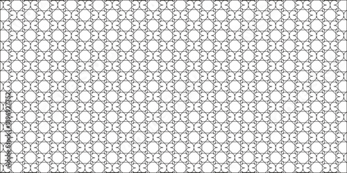 Minimalist seamless repeating pattern with circular floral geometry  gold and beige line art  islamic and oriental ornament style. creative design