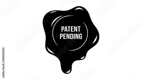 patent pending symbol, black isolated silhouette
