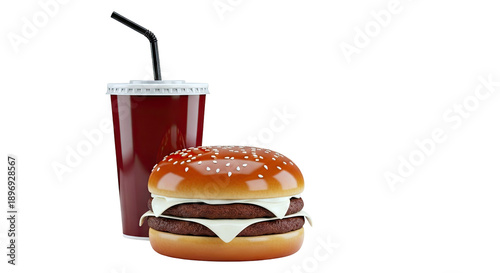 Double Cheeseburger and Soda
