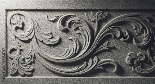 Ornate Metal Panel with Floral Design.