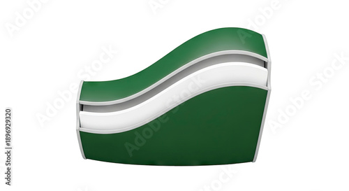 Modern Green and White Curved Magazine Rack
