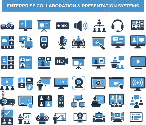 Enterprise Collaboration and Presentation System Icons