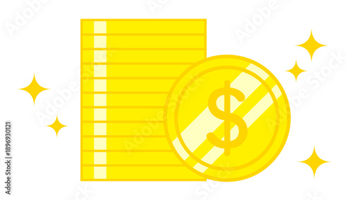 積立のイメージイラスト ドル硬貨