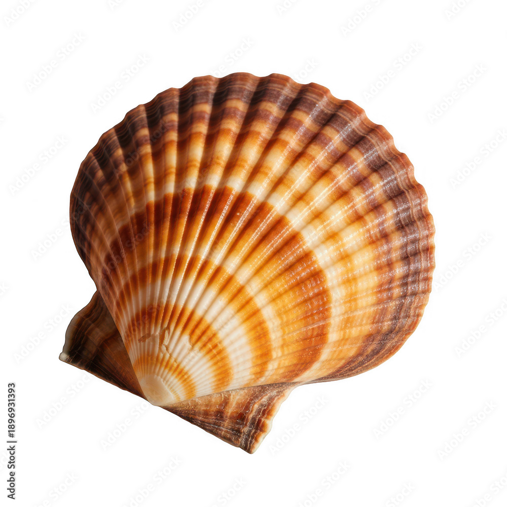 Obraz premium Single shell on white background