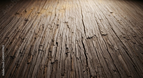 Weathered Wooden Floor with Cracked Texture.