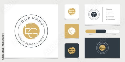 Elegant Monogram Letter F G Logo Design Presented with Comprehensive Business Branding Identity Materials and Templates for a Sophisticated Professional Appearance