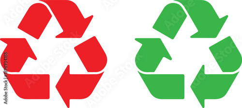 Recycling Symbol Outline Icon Set  Sustainability and Eco Conservation