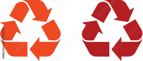 Recycling Symbol Outline Icon Set  Sustainability and Eco Conservation
