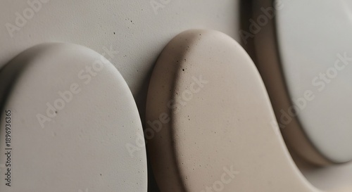 White Abstract Shapes with Smooth Curves.