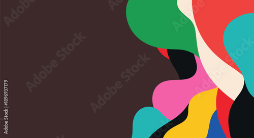 Abstract Colorful Shapes Vibrant Digital Art Background.