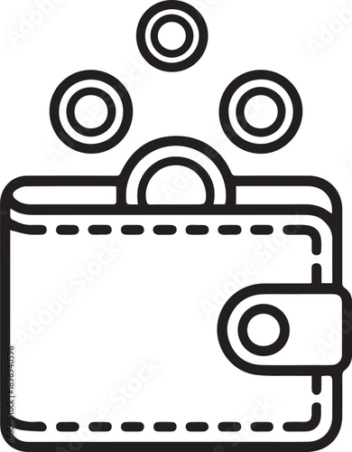 Vector wallet icon illustration featuring a professional symbol creative design