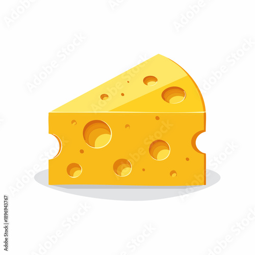 Yellow Cheese Wedge with Holes.