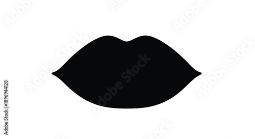 Simple black silhouette of a pair of full sensual lips