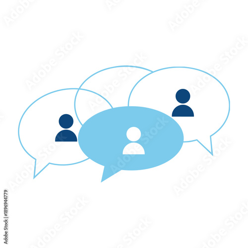 Communication concept with speech bubbles and human figures in dark silhouette high quality professional detailed modern