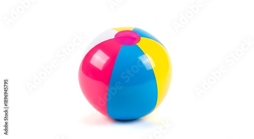 Free Download Colorful inflatable beach ball on white background - GFXLoad