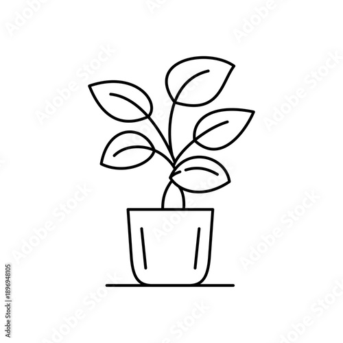 フィカスをイメージした観葉植物アイコン