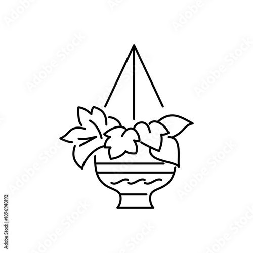 吊り下げ植物をイメージした観葉植物アイコン