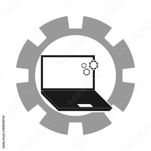 minimalist laptop illustration design