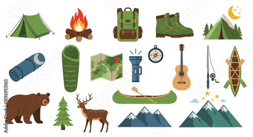 Camping and Outdoor Adventure Gear Collection.