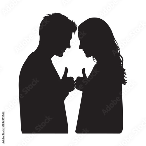 Romantic Couple Social Media Like Concept Vector
