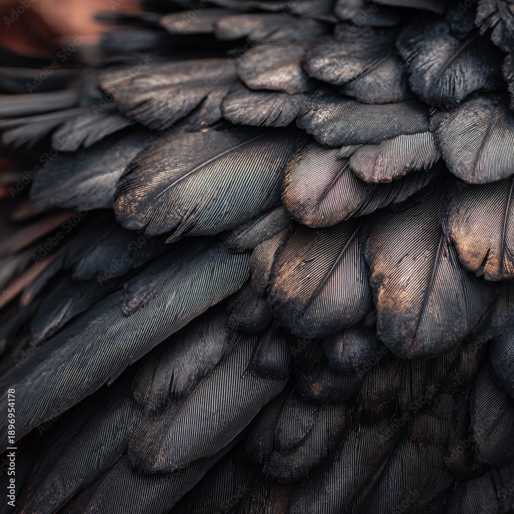 Obraz premium a detail shot of black bird feathers